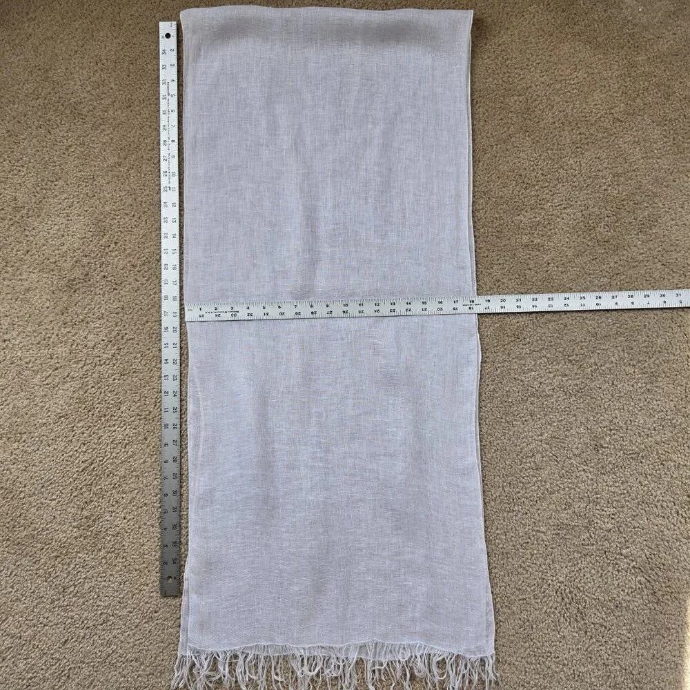NWOT Vikolino White Linen Scarf - Picture 7 of 7